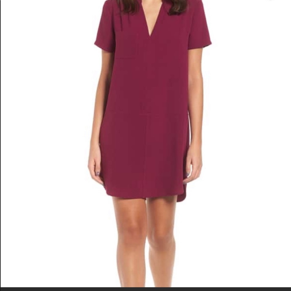 split neck shift dress by LUSH